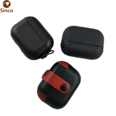 Handcrafted Top Grain Genuine Leather Wrapped Earphone Case Protective Shockproof Cover for Apple AirPod