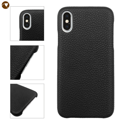 Pebble Grain Real Leather Personalized Phone Cases For iPhone XS XR XS Max