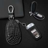 Vintage Crocodile Leather Car Key Fob Remote Covers For Car Keys