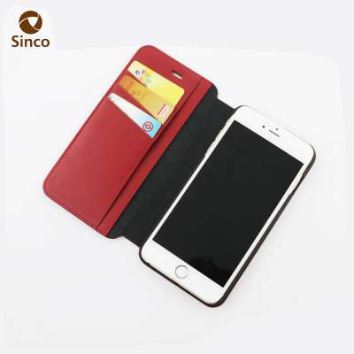 Genuine Leather Wallet Flip Book Cover with Card Slot for iPhone 6