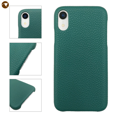 Multi Colors Luxury Top Layer Pebble Grain Leather Phone Case Real Leather Phone Cover for iPhone XR